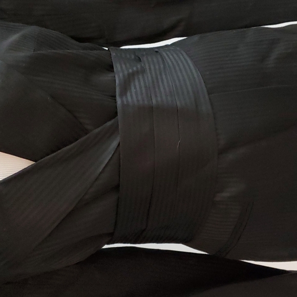 Trina Turk Los Angeles Palm Springs black pinstripe dressy cummerbund blazer - Picture 6 of 13